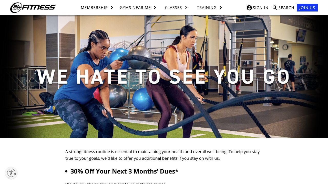Official 24 Hour Fitness cancellation help page