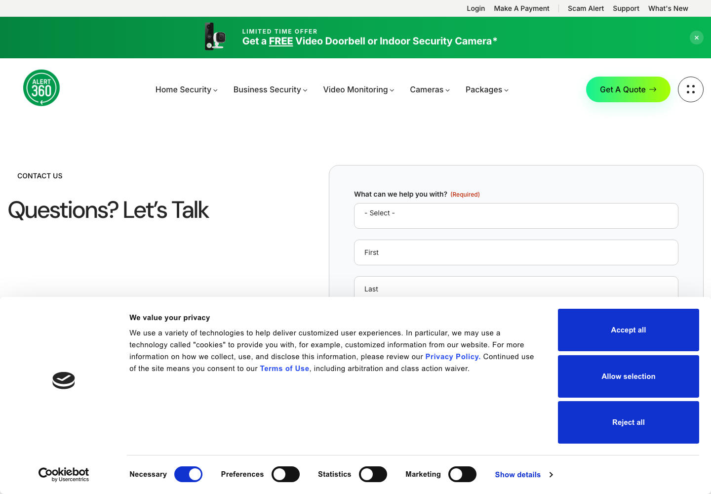 Alert 360 official public support page used to verify this cancellation guide