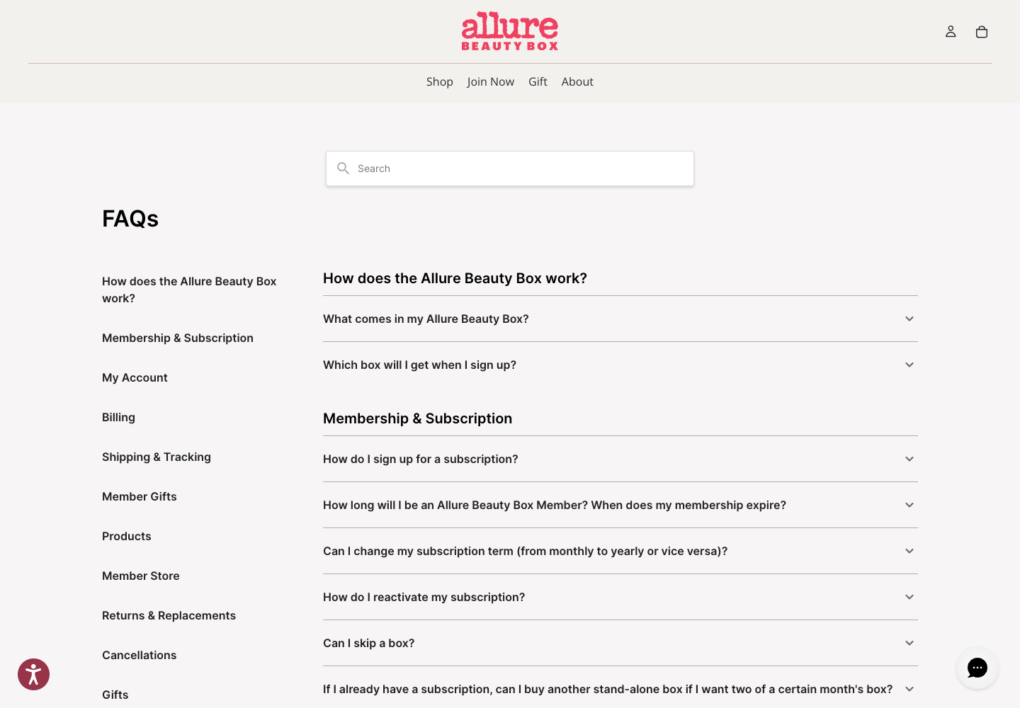 Allure Beauty Box official public support page used to verify this cancellation guide