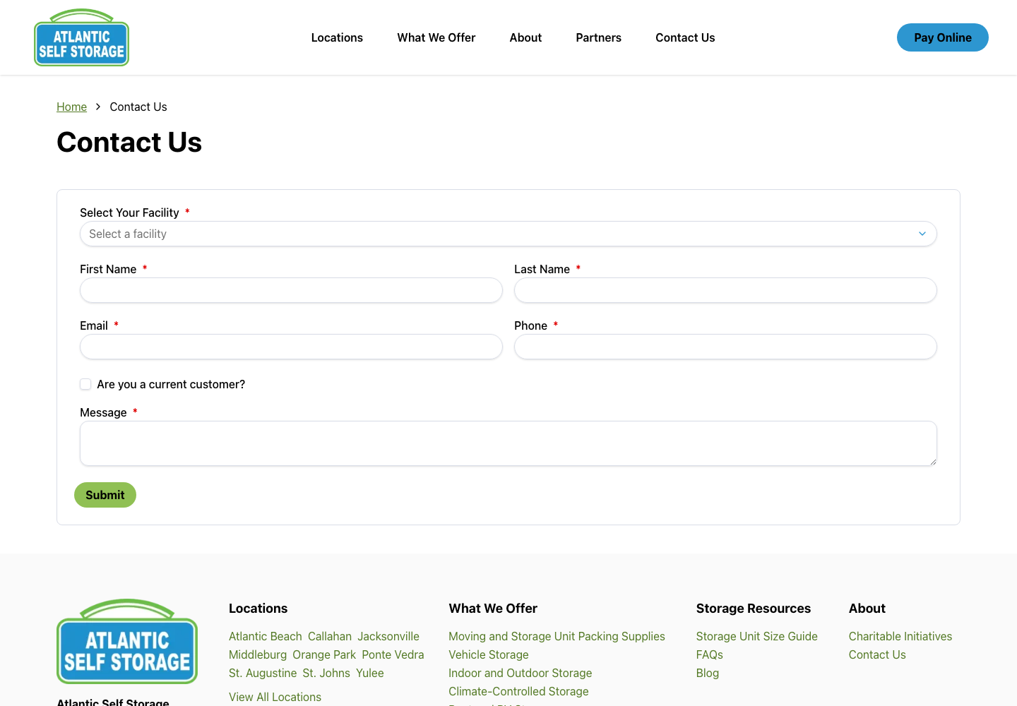 Atlantic Self Storage official public support page used to verify this cancellation guide