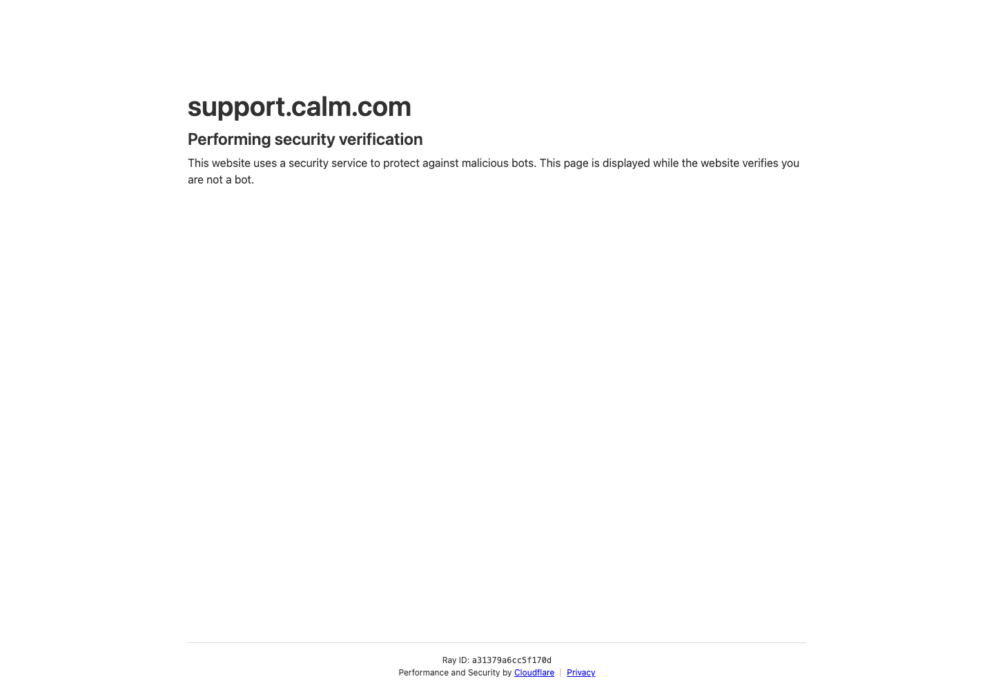 Calm official cancellation or account-support information
