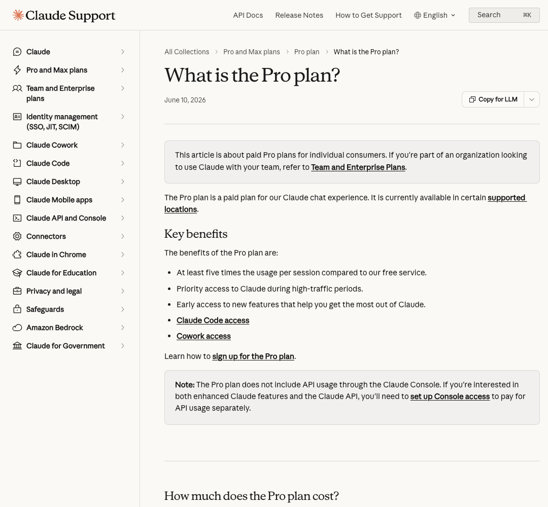 Anthropic Support public page used to verify the Claude Pro cancellation route