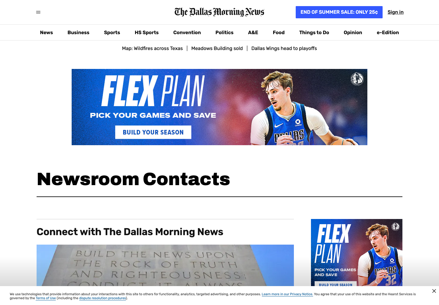 Dallas Morning News official public support page used to verify this cancellation guide