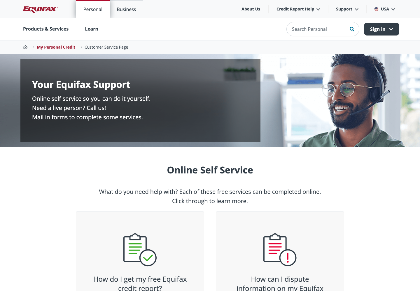 Equifax Complete official public support page used to verify this cancellation guide