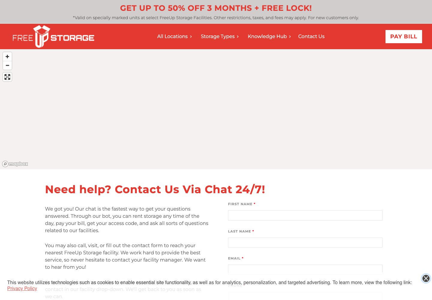 FreeUp Storage official public support page used to verify this cancellation guide