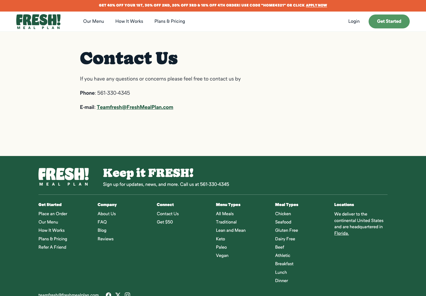 Fresh Meal Plan official public support page used to verify this cancellation guide