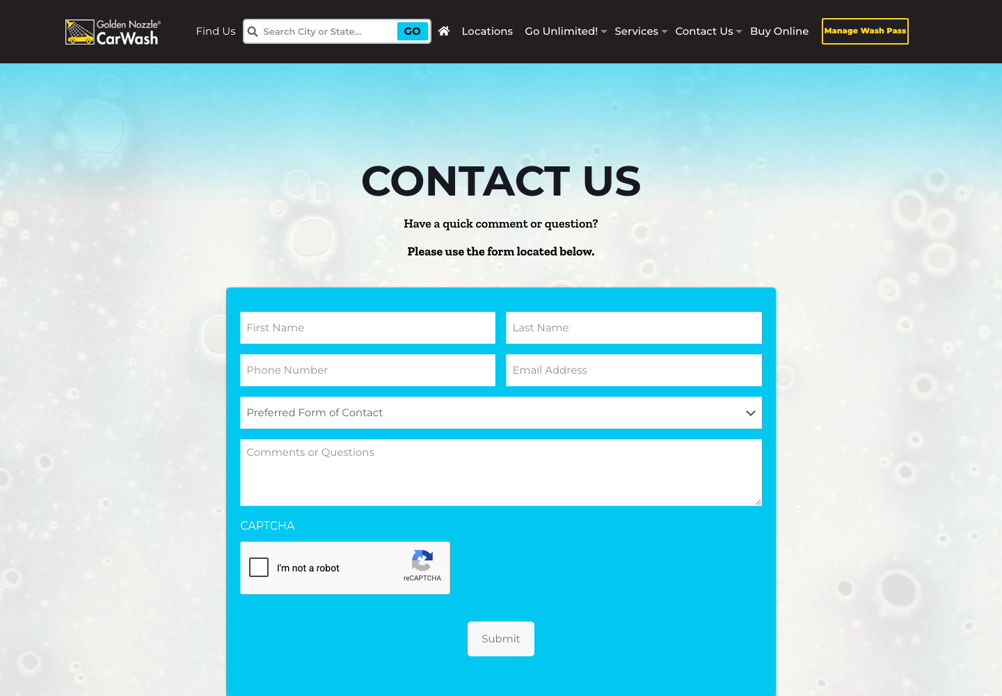 Golden Nozzle Car Wash official public support page used to verify this cancellation guide