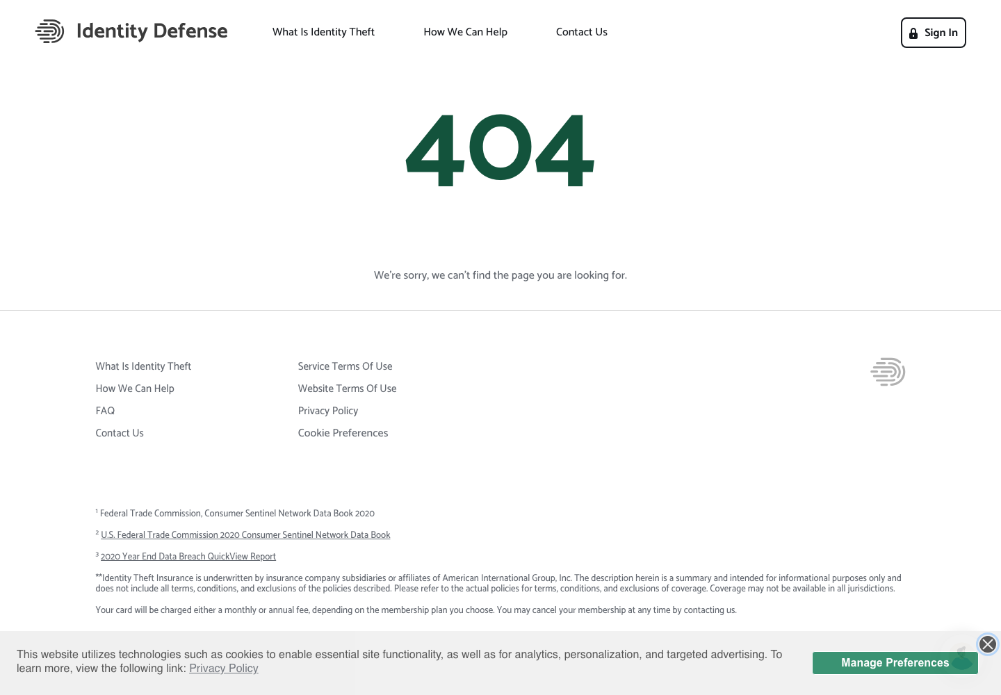 Identity Defense official public support page used to verify this cancellation guide