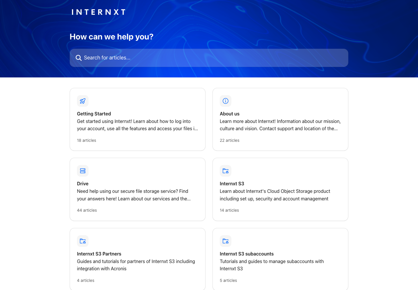 Internxt official public support page used to verify this cancellation guide