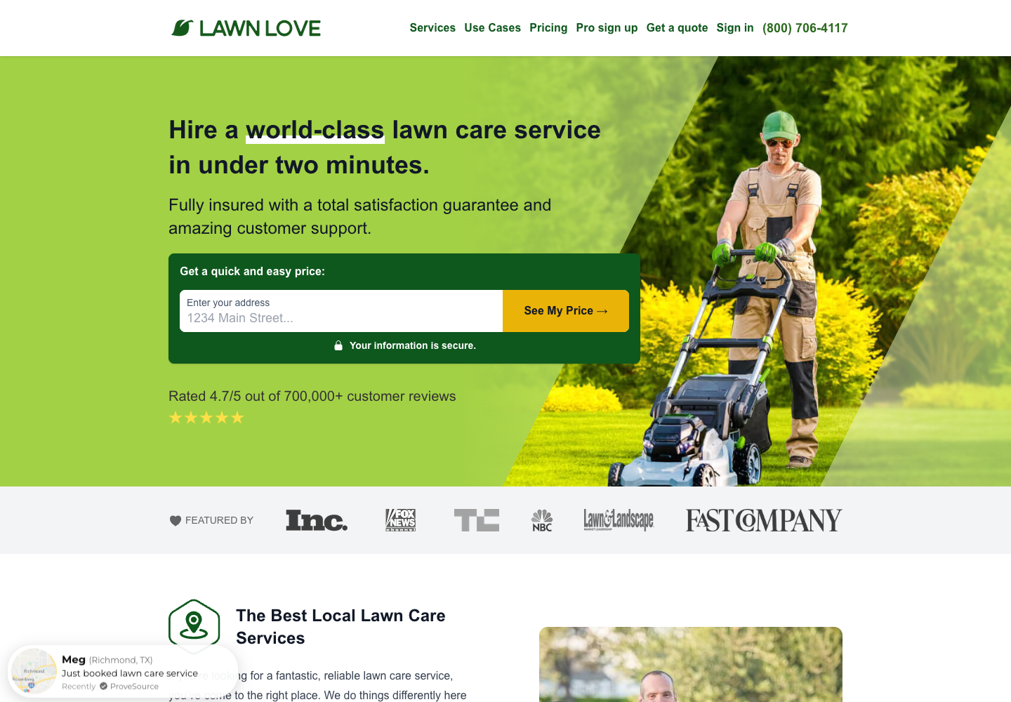 Lawn Love official public support page used to verify this cancellation guide