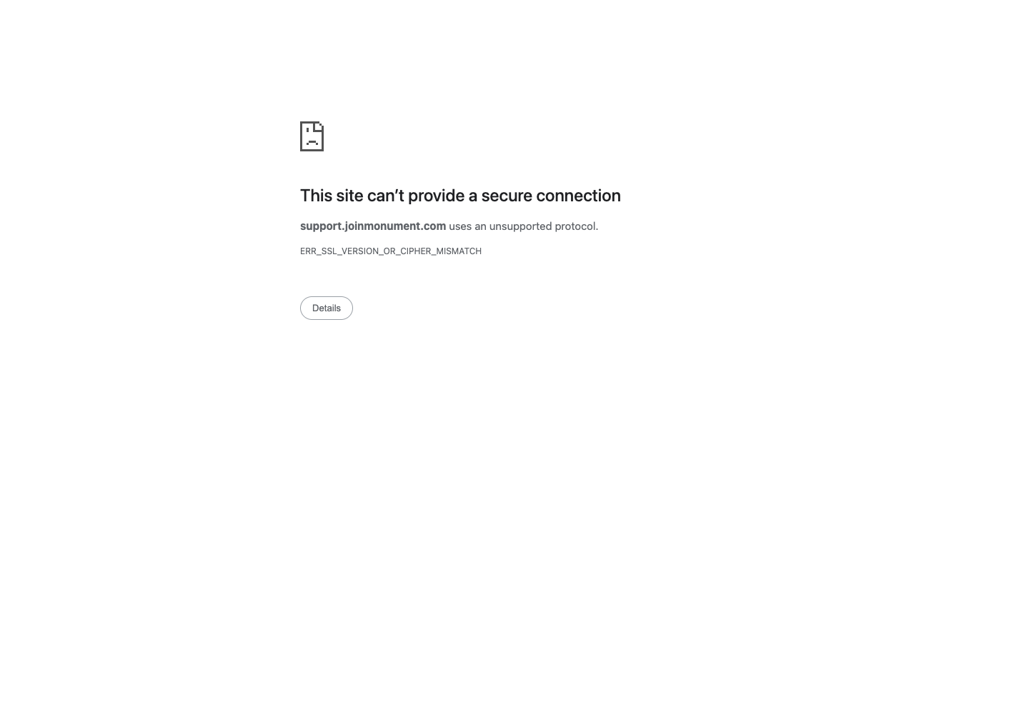Monument Alcohol Treatment official public support page used to verify this cancellation guide