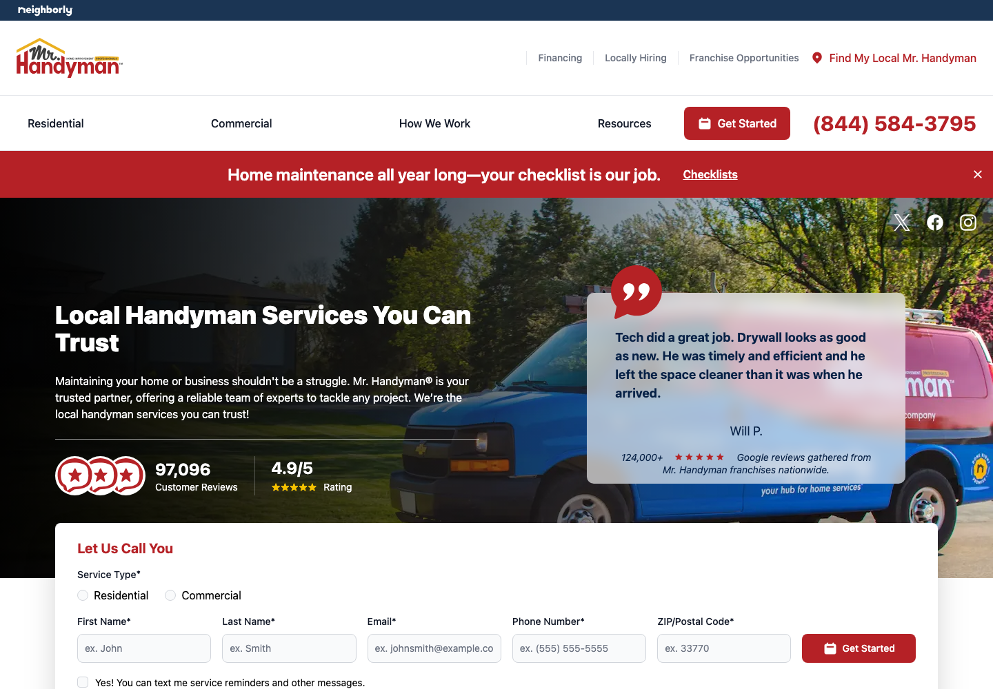 Mr. Handyman official public support page used to verify this cancellation guide