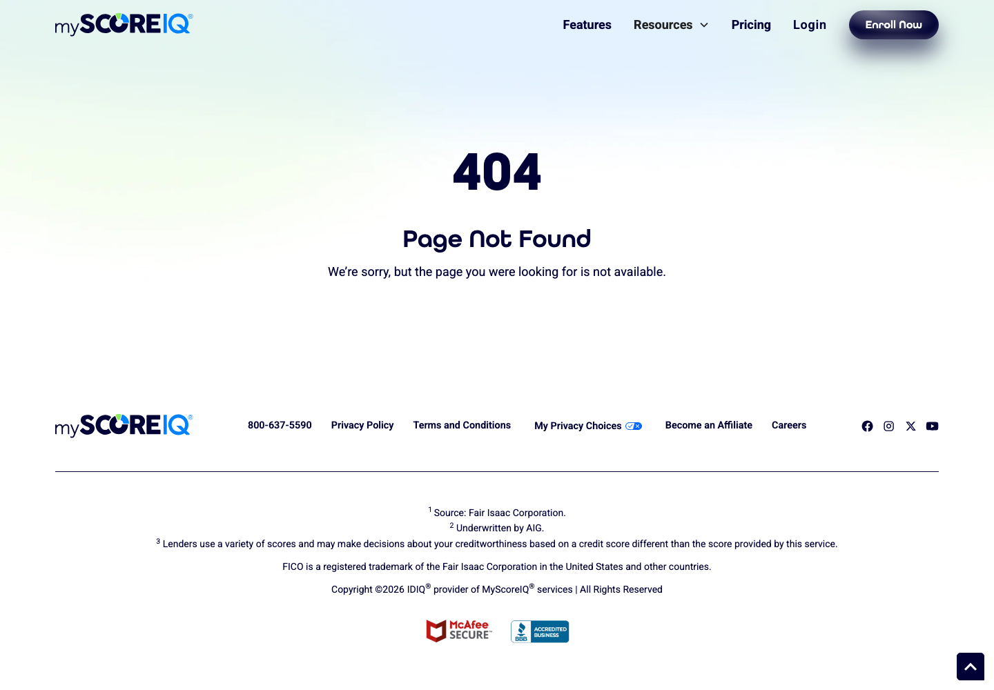 MyScoreIQ official public support page used to verify this cancellation guide