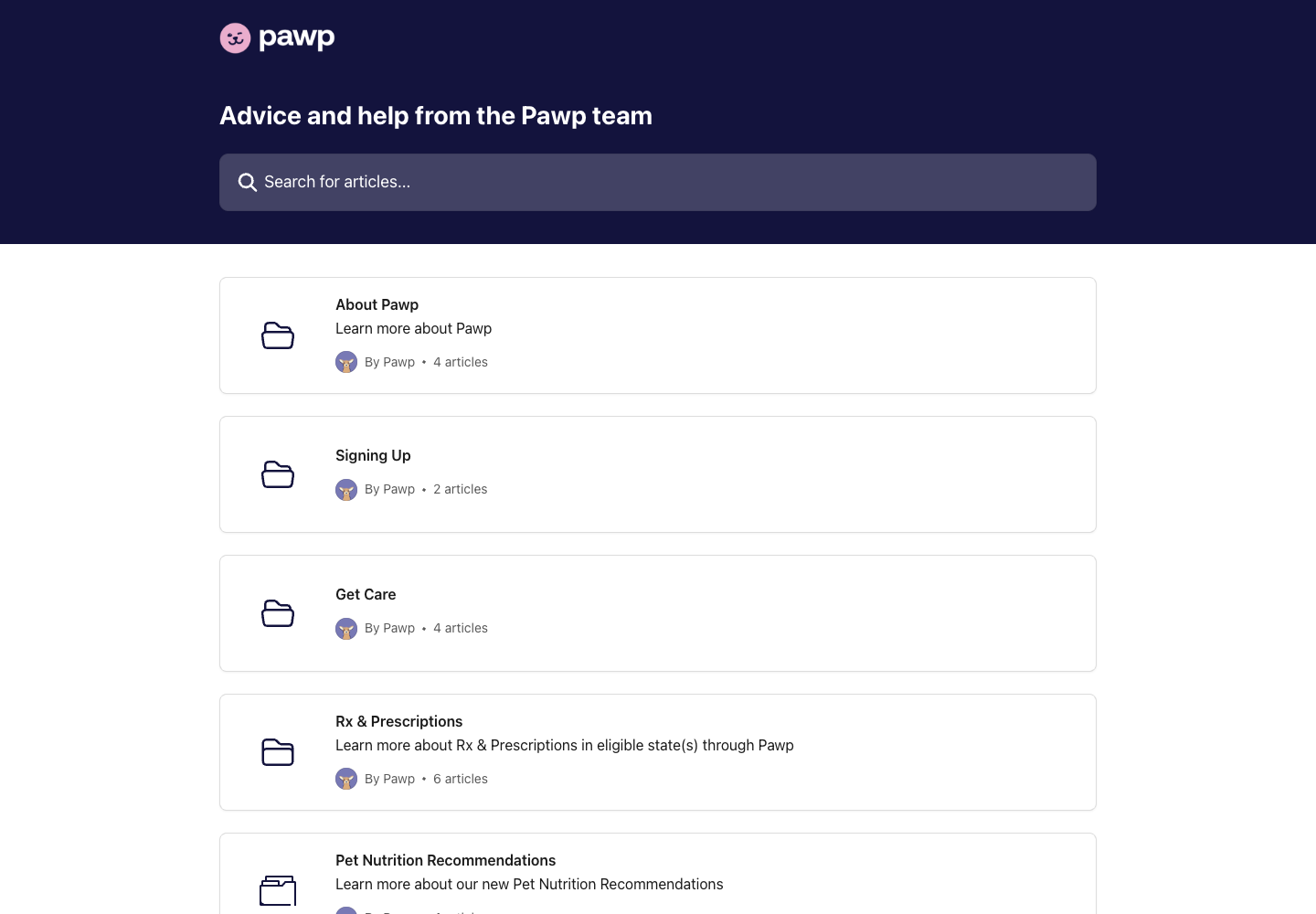 Pawp official public support page used to verify this cancellation guide