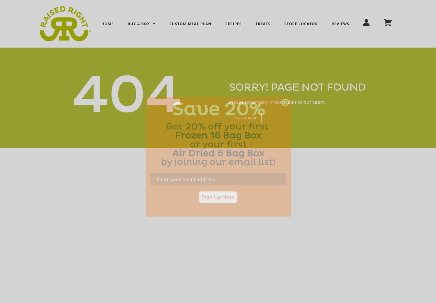 Raised Right Pets official public support page used to verify this cancellation guide