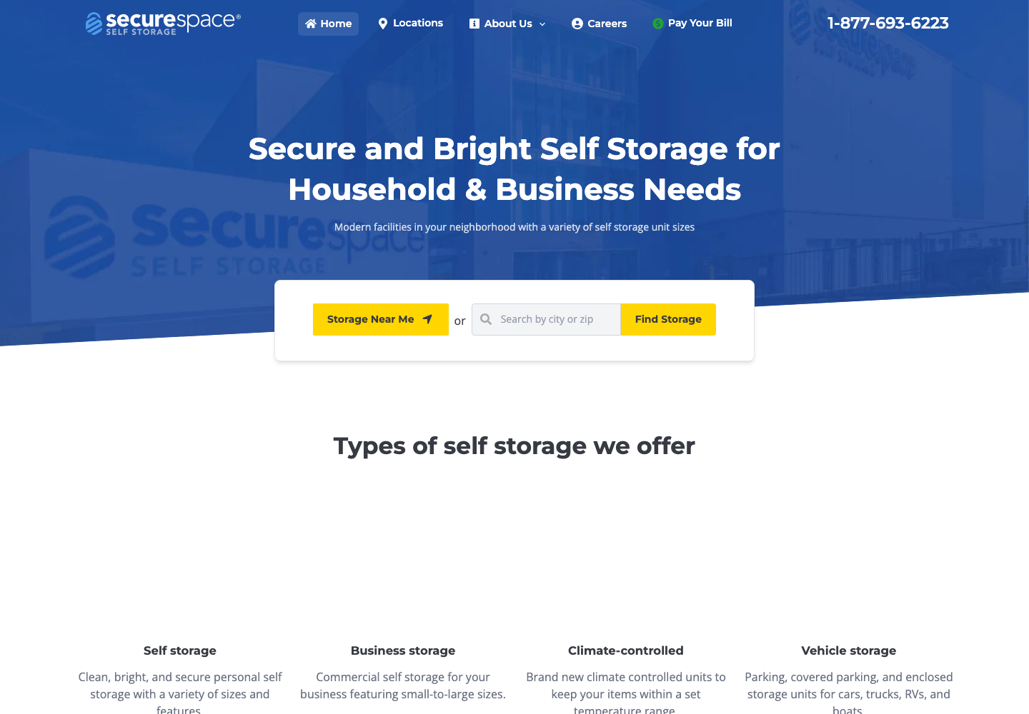 SecureSpace Self Storage official public support page used to verify this cancellation guide