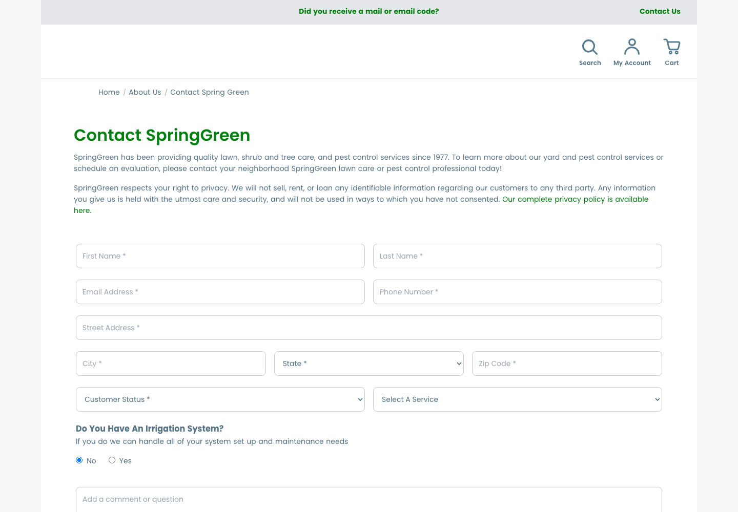 Spring-Green Lawn Care official public support page used to verify this cancellation guide