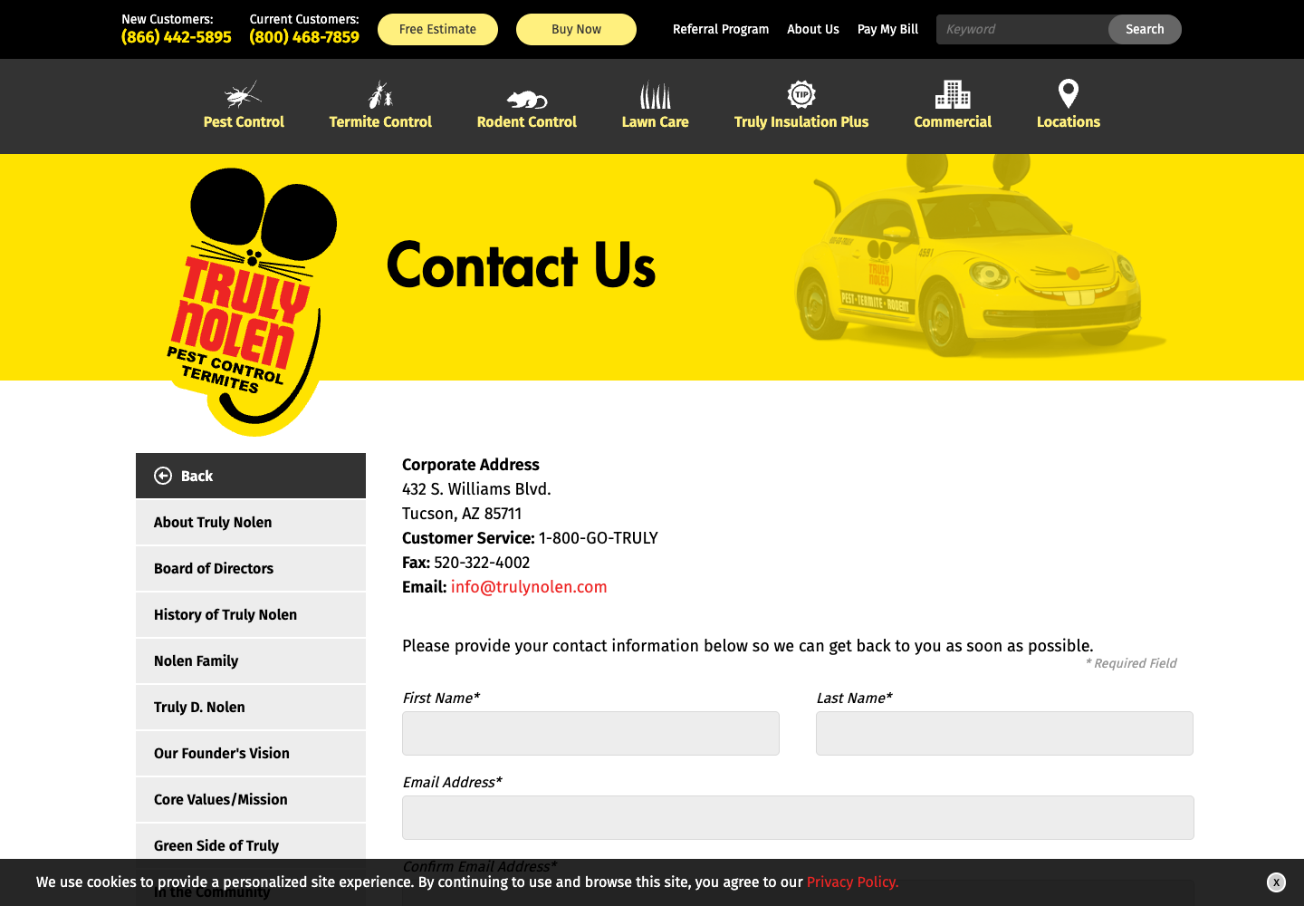 Truly Nolen official public support page used to verify this cancellation guide