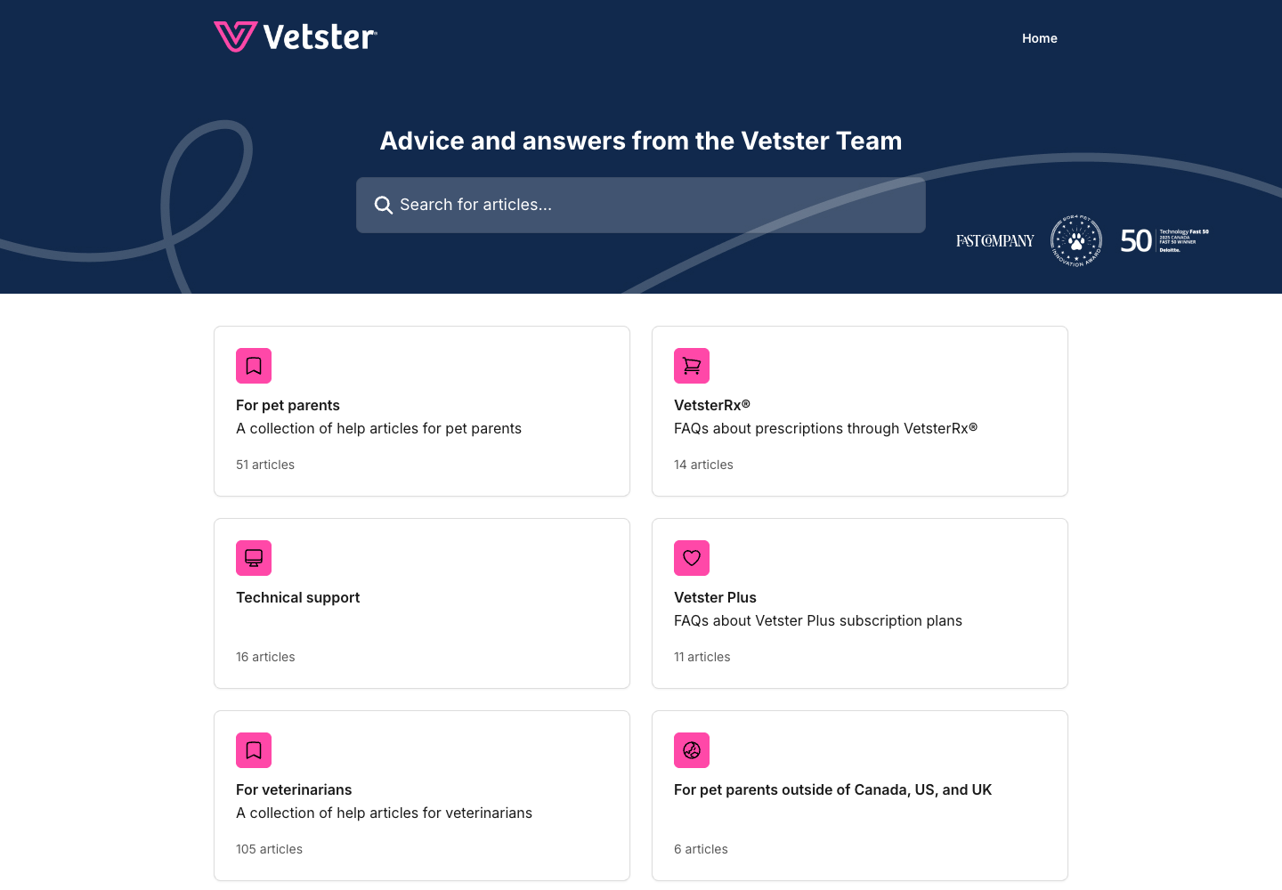 Vetster official public support page used to verify this cancellation guide