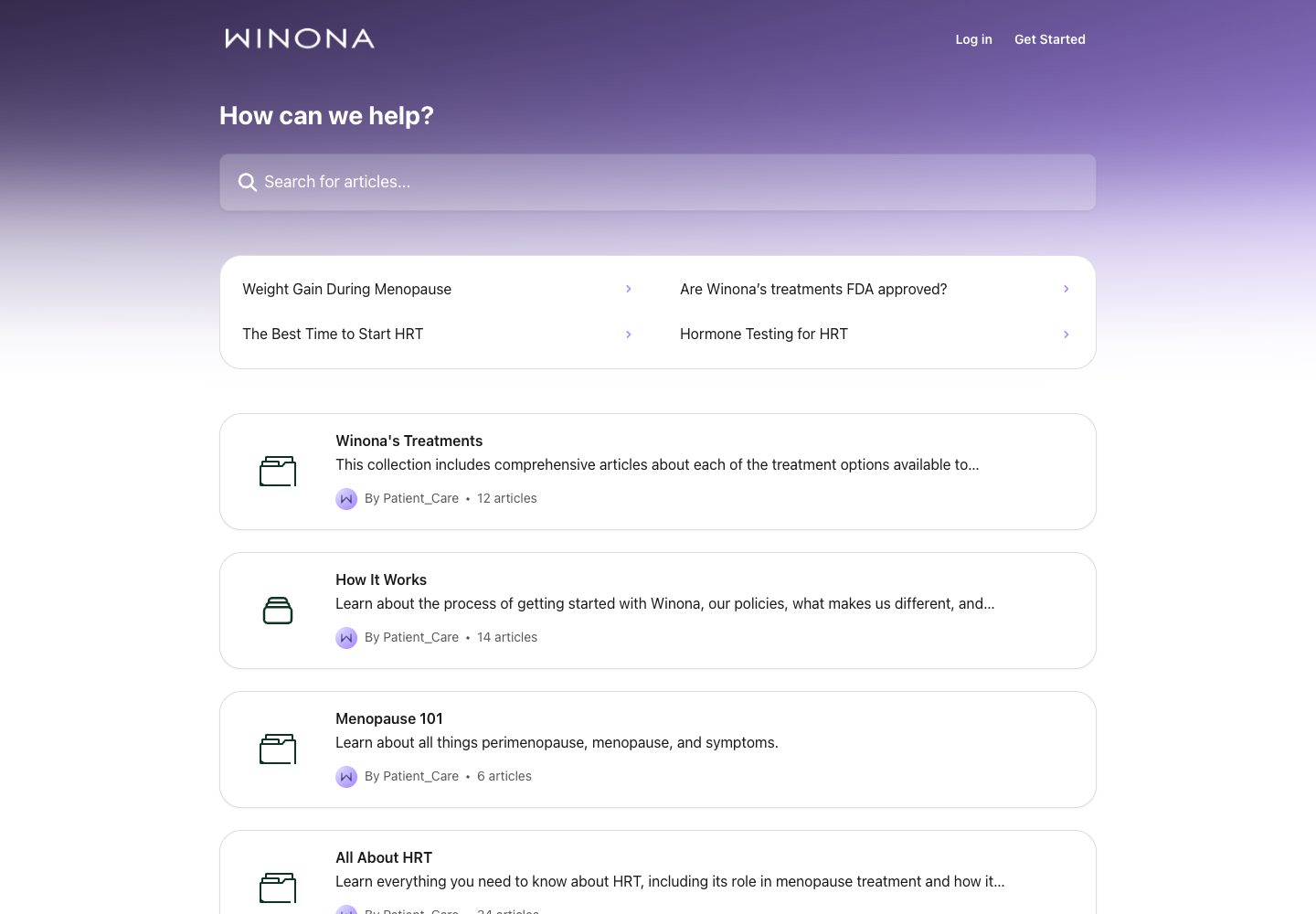Winona official public support page used to verify this cancellation guide